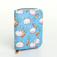 Кошелёк детский &laquo;Кролики&raquo;, на молнии, голубой