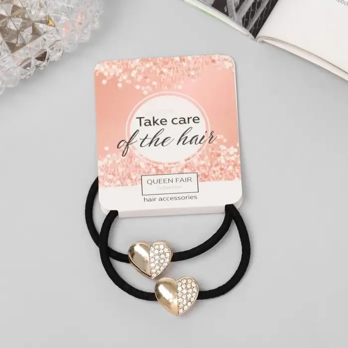 Резинка для волос "Лиора" (набор 2 шт) сердце