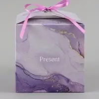 Коробка подарочная самосборная Present, 12&times;12&times;12 см, с лентой