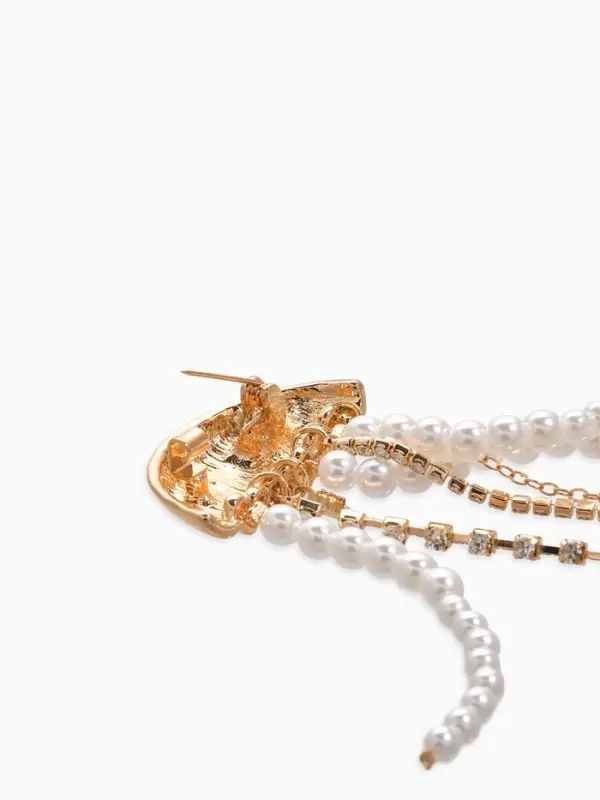 Брошь «Медуза», цвет белый в золоте Брошь «Медуза», цвет белый в золоте