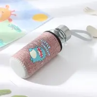 Бутылка для воды в чехле &laquo;Дино&raquo;, 300 мл, h=17 см, стекло, рисунок МИКС