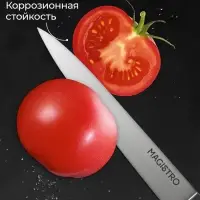 Нож кухонный разделочный Magistro Hinshitsu, нержавеющая сталь, лезвие 20.3 см, длина 34.7 см, чёрный