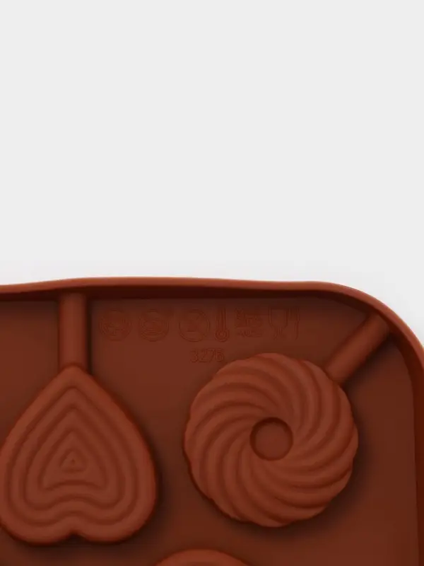 Форма для леденцов Доляна &laquo;Свидание&raquo;, силикон, 14.5&times;14.5&times;1.5 см, 8 ячеек (3.5&times;3.5 см), с палочками, коричневая