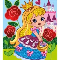 Набор для творчества. Аппликация фольгой "Принцесса" размер 138х165 мм (конверт, 6 цв)