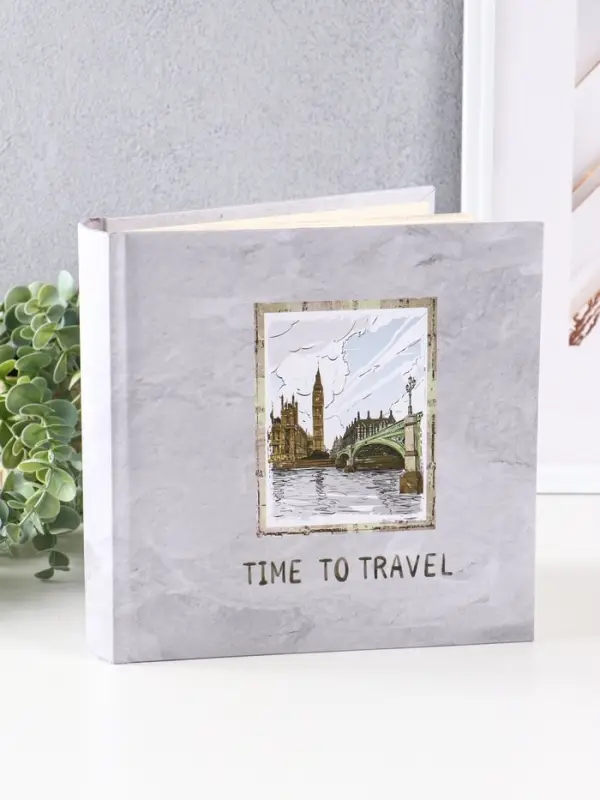 Фотоальбом 200 фото 10X15см, "Мост через реку", бум.карм.с мемо, книжн. пер-т