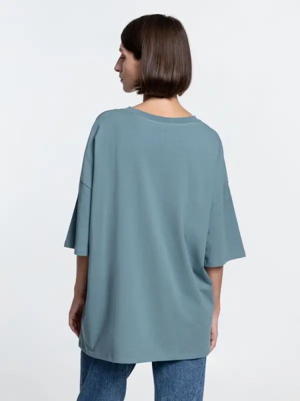 Футболка унисекс оверсайз Crosstown, серо-зеленая, размер S