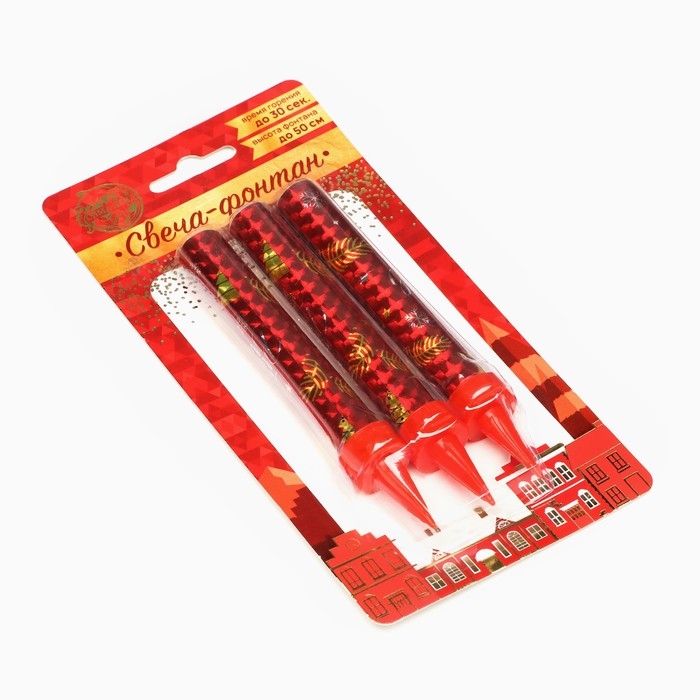 Свечи фонтаны для торта  Свечи фонтаны для торта "С Новым Годом!", 12,5 см, 30 сек, 3 шт