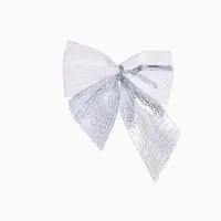 Ёлочные игрушки 12 шт. &laquo;Зимнее волшебство. Бант&raquo; пластик, 5.5&times;5 см, серебристо-белый