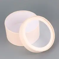 Подарочная коробка круглая &laquo;Розовый персик&raquo; завальцованная с окном, 18&times;10 см
