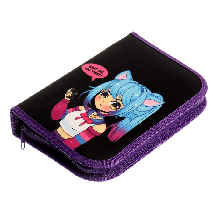 Пенал 1 секция 140 х 210 х 40 мм, откидной карман и косметичка, тканевый, Calligrata TOP Content Пенал 1 секция 140 х 210 х 40 мм, откидной карман и косметичка, тканевый, Calligrata TOP Content "Корги"