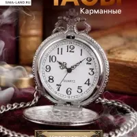 Часы карманные &laquo;СССР&raquo;, кварцевые, цепочка l-40 см, d=4.5 см