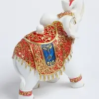 Шкатулка полистоун &laquo;Белый слон в красочной попоне&raquo; 19&times;8&times;16.5 см