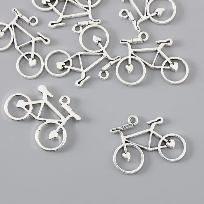 Декор металл для творчества Декор металл для творчества "Велосипед с сердцами" (А15503) 2,4х3,1 см