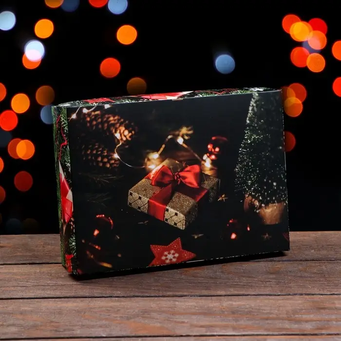 Коробка подарочная новогодняя складная, «Волшебная ночь», 21×15×5.7 см Коробка подарочная новогодняя складная, «Волшебная ночь», 21×15×5.7 см