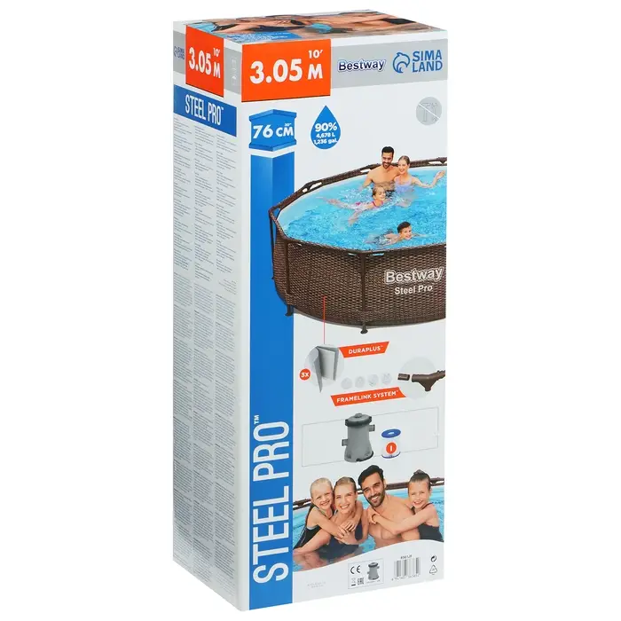 Бассейн каркасный Steel Pro, 305&times;76 см, с фильтр-насосом, 561JF