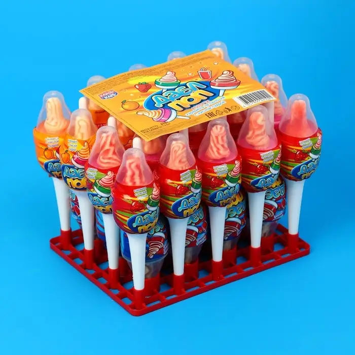 Карамель на палочке &laquo;Дабл поп&raquo; с кислой пудрой, ассорти, 7 г