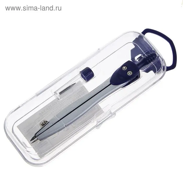 Циркуль металлический Calligrata, 120 мм, с запасными грифелями, в пластиковом пенале