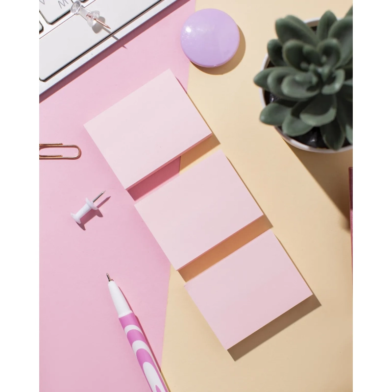 Стикеры ATTACHE с клеев.краем 38х51 розовый 100л. 3 шт/наб