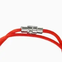 Браслет-оберег &laquo;Красная нить&raquo;, на удачу, клевер контурный, цвет серебро, 23 см