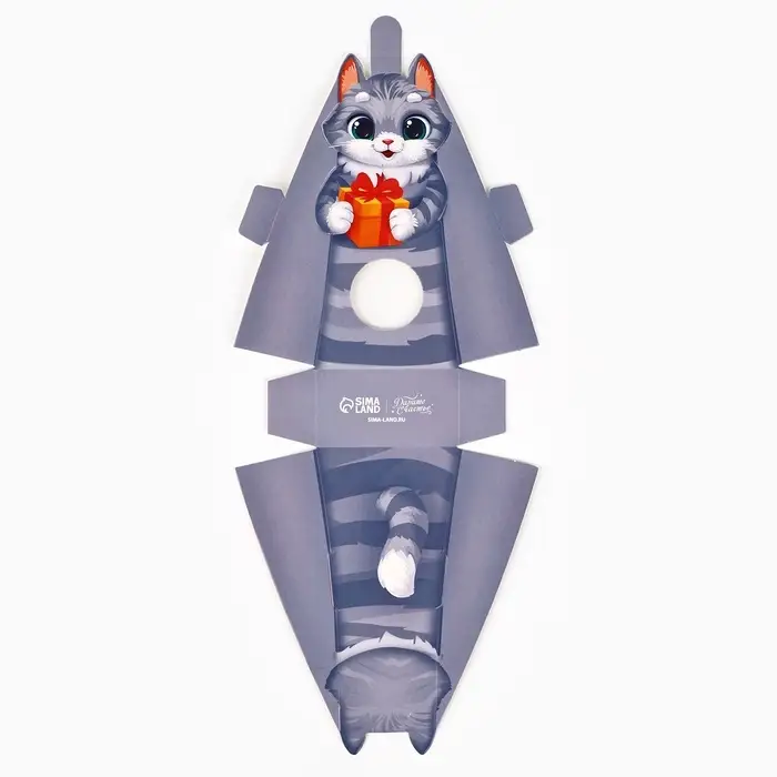 Коробка складная с окном «Котёнок», 6 х 12 х 3.5 см Коробка складная с окном «Котёнок», 6 х 12 х 3.5 см