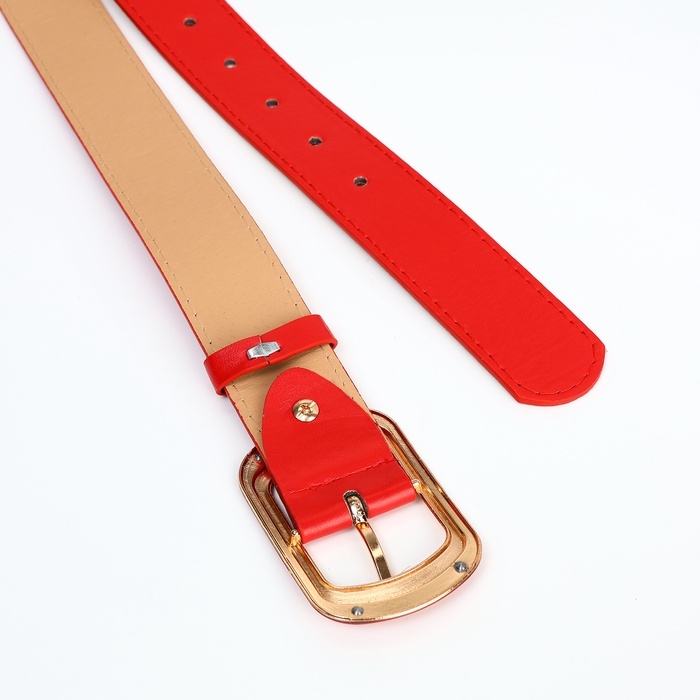 Ремень женский, ширина 2,9 см, пряжка металл, цвет красный Ремень женский, ширина 2,9 см, пряжка металл, цвет красный