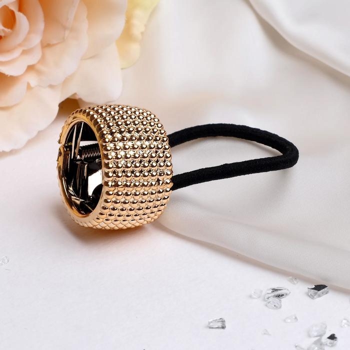 Резинка для волос "Модная штучка" глянец точка, золото