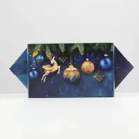 Складная новогодняя коробка-конфета «Новогодние игрушки», 9,3 х 14,6 х 5,3 см, Новый год