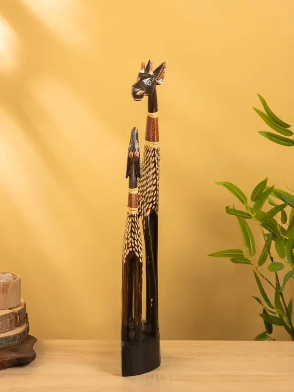 Сувенир "Жирафы" дерево 18х10х60 см, цв. коричневый