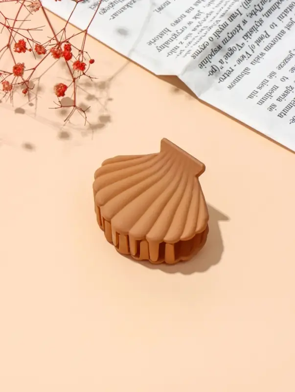 Краб для волос "Артемида" ракушка, 6х4,5 см, матовый, микс