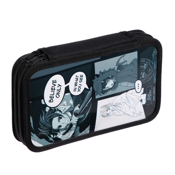 Пенал 2 секции, 125 х 205 х 40 мм, Calligrata 30П26/2 Пенал 2 секции, 125 х 205 х 40 мм, Calligrata 30П26/2 "Аниме принт", ламинированный картон