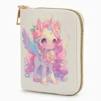 Кошелек дет 07-01-01 Июнь2544 единорог, 8,5*2,5*10,5 см, 2 отд+отд/молн, д/карт, белый