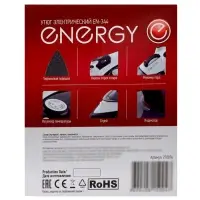 Утюг ENERGY EN-344, 2200 Вт, тефлоновое покрытие, 350 мл, подача пара до 25 г/мин, фиолетовый