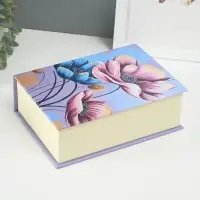 Шкатулка - книга для украшений &laquo;Прекрасные цветы&raquo;, искусственная кожа, 15.5&times;21.5&times;7 см