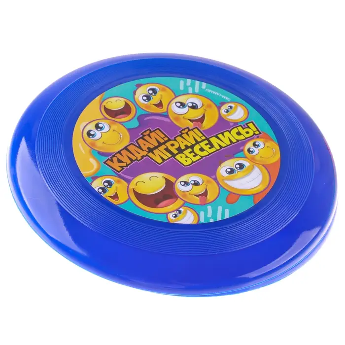 Фрисби, летающая тарелка «Смайлики», 18 см, в шоубоксе, МИКС