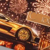 Конверт для денег &laquo;С юбилеем!&raquo;, золотой автомобиль, 16.5&times;8 см