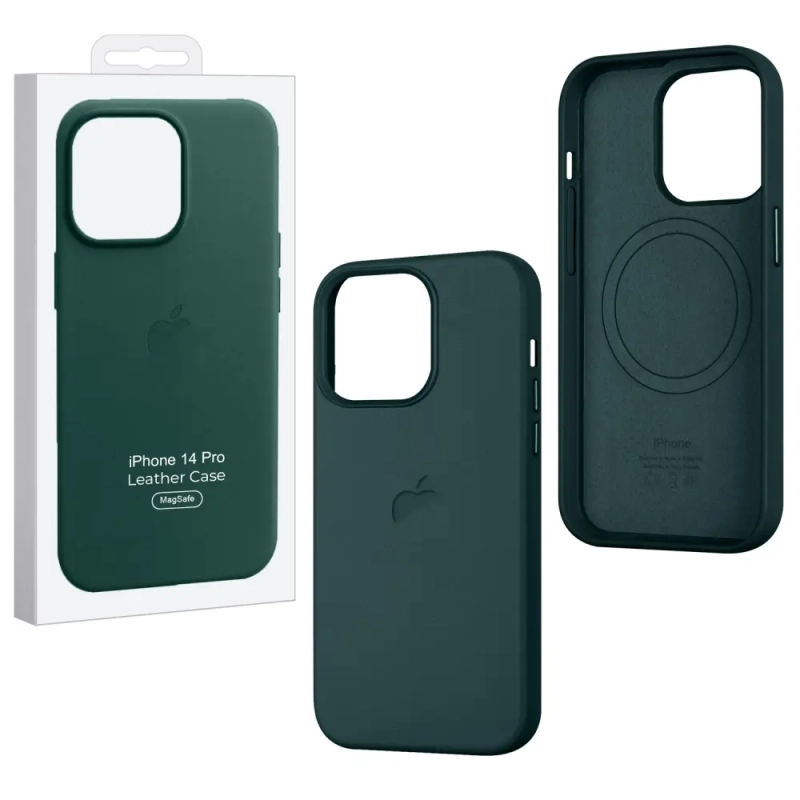 Чехол iPh 14 Pro Leather Case 100% ORG Forest Green Чехол iPh 14 Pro Leather Case 100% ORG Forest Green