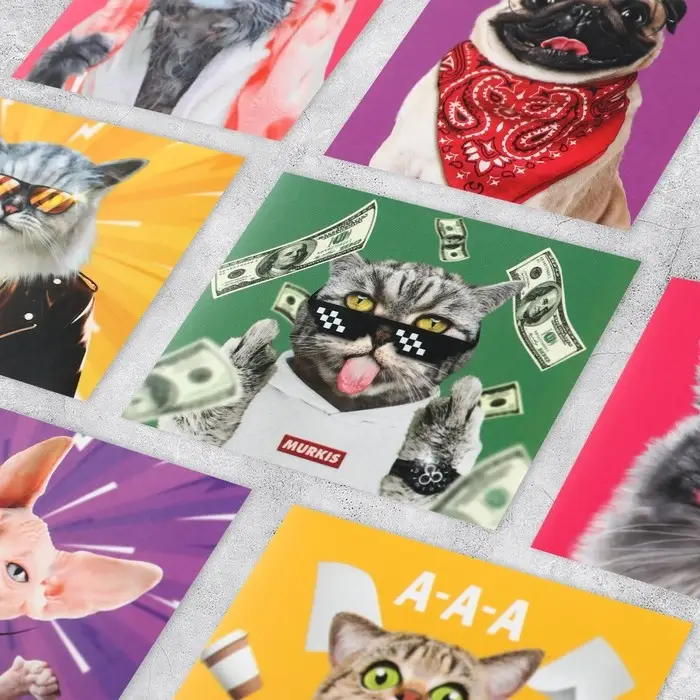 Наклейки-стикеры, набор,«Мур-мур», 6 х 7 см, 10 шт