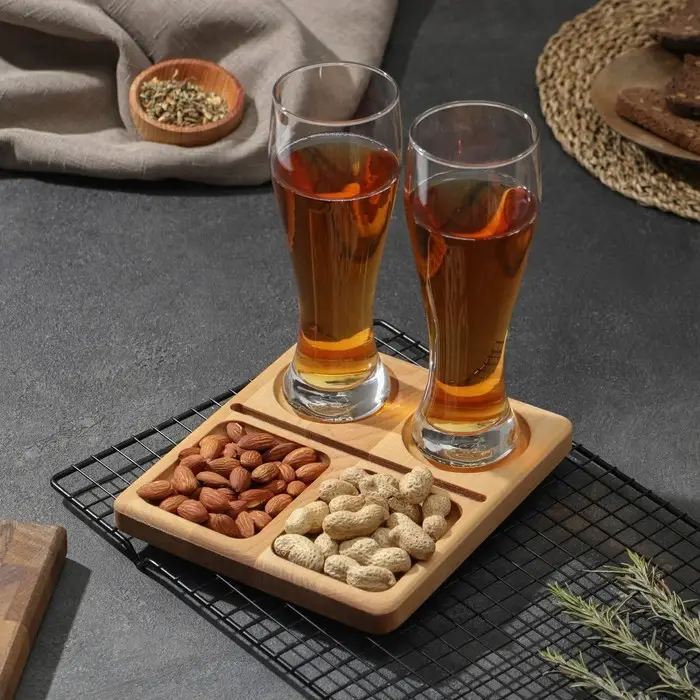 Менажница Adelica, 20&times;18&times;1.8 см, 4 ячейки, пропитано маслом, дерево берёза