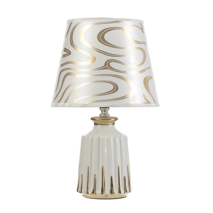 Настольная лампа Настольная лампа "Николь" Е14 40Вт золото белый 20х20х33см RISALUX