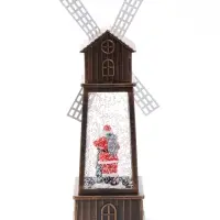 Фигура светодиодная "Мельница Дед Мороз" 10х20х33,5 см, (3хАА не в компл, муз, usb) LN147