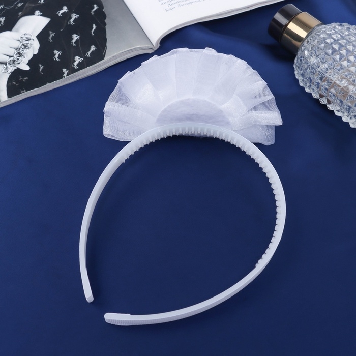 Ободок для волос  Ободок для волос "Школьница" облачко, d 10 см, белый