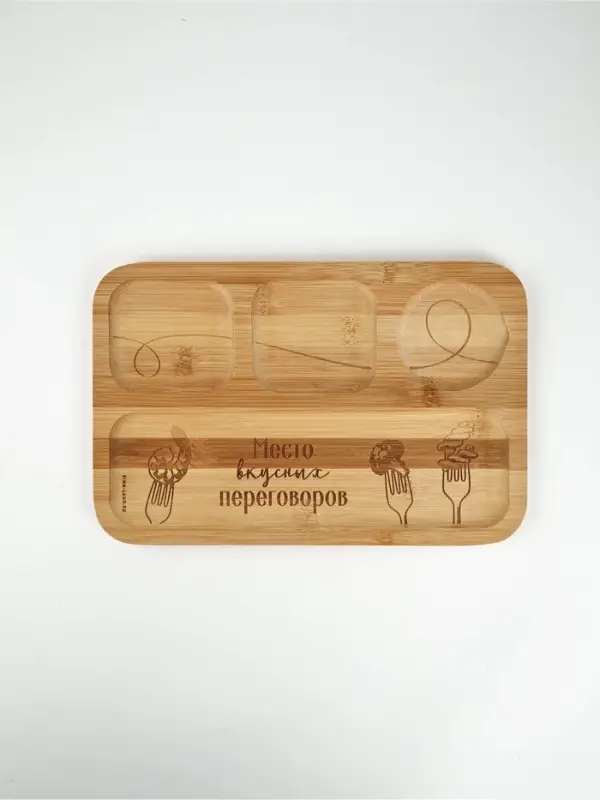 Менажница прямоугольная «Вилочки», бамбук Менажница прямоугольная «Вилочки», бамбук