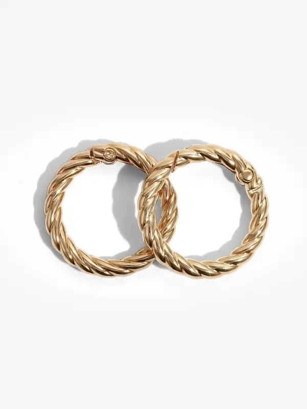 Кольцо-карабин, плетёное, d=20/28, толщина - 4 мм, 5 шт., цвет золотой