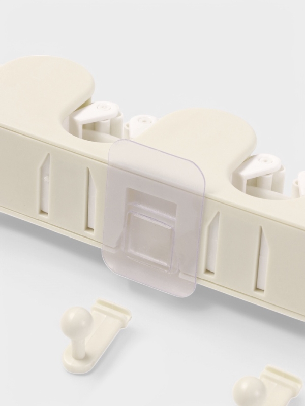 Держатель для швабр настенный самоклеящийся, 4 отделения, 33х6х6 Держатель для швабр настенный самоклеящийся, 4 отделения, 33х6х6