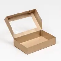 Контейнер навынос, с окном, крафт, МИКС, 20×12×4 см