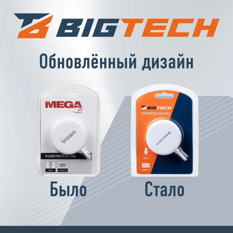 Разветвитель USB  HS003 USB3.0x4/белый