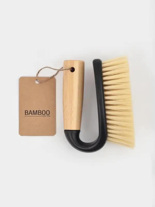 Щётка утюжок Доляна Meli, бамбуковая ручка, 12.5&times;6.5&times;9.5 см, чёрная