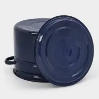 Бак эмалированный, 16 л, d=31.5 см, с крышкой, без декора, синий