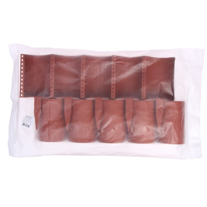 Ограждение декоративное, 24 × 100 см, 10 секций, пластик, терракотовое, «Брёвнышко» Ограждение декоративное, 24 × 100 см, 10 секций, пластик, терракотовое, «Брёвнышко»