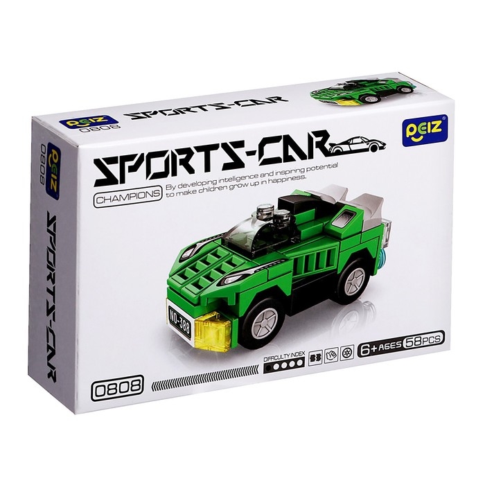 Конструктор Гонка &laquo;Спорткар&raquo;, 58 деталей